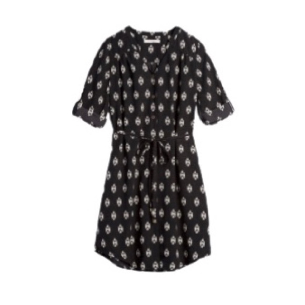 41 Hawthorn Black & White Printed Button Up Cristen Shirt Dress Womens Size S
